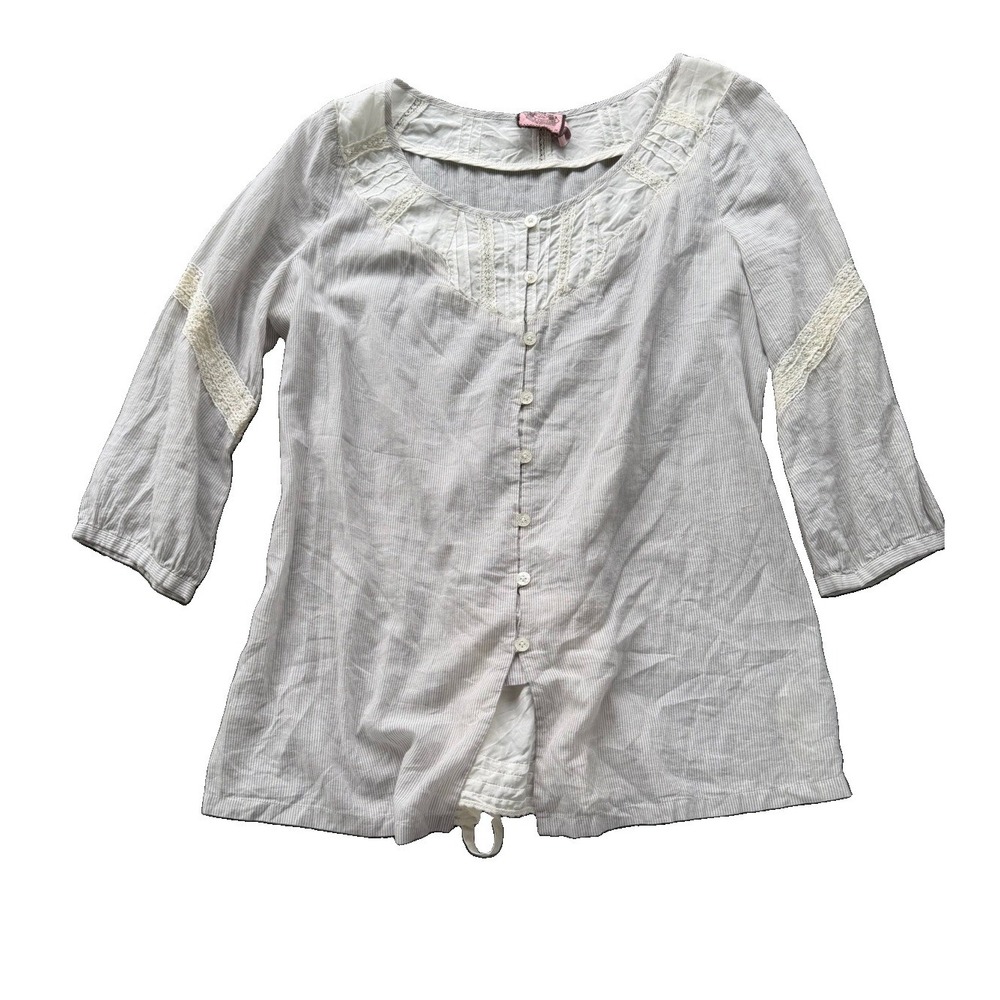 Vintage Juicy Couture Y2K Cotton & Silk Blouse Women's Size Small